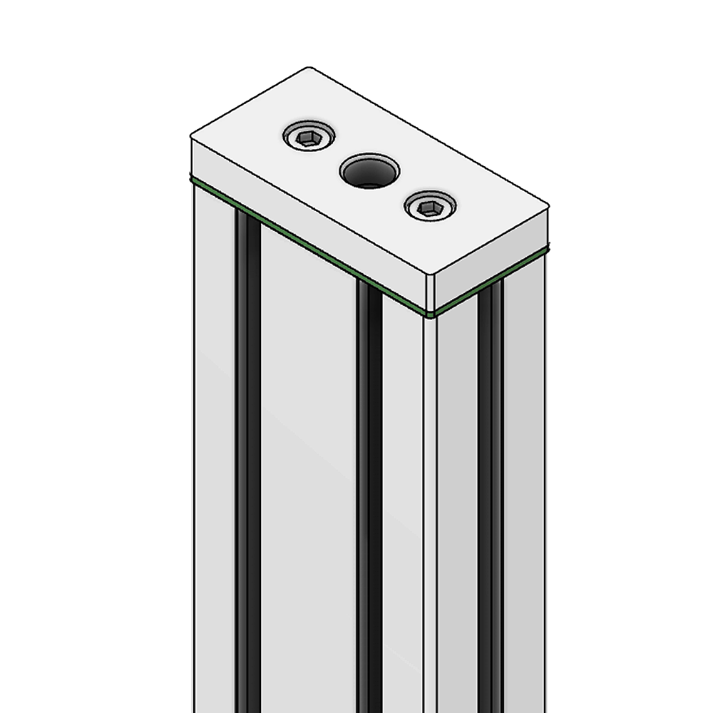 32-459014N-1SS MODULAR SOLUTIONS PNEUMATIC PLATE 45MM X 90MM WITH GASKET 1/4 NPT THREADED CENTER THRU HOLE